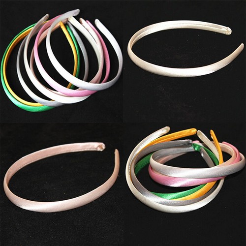 10X Haarreifen schmal 1cm Satin Haarband Aliceband Stirnbänder J8G6 D1K1