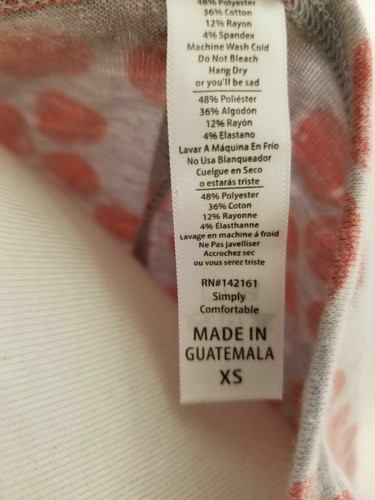New Lularoe Perfect T Shirt XS grey gray red polka dots circles heathered