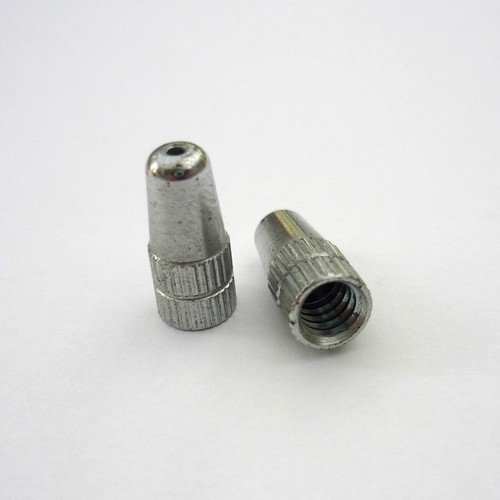 Rare 70s NOS Presta Valve Caps Straight Knurled Plated Brass
