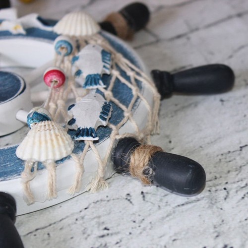 Nautical Wooden Ship Sailboat Boat Steering Wheel Fishing Net Home Decor 9/'/'inch