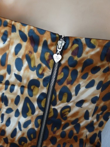 BNWT LIPSY animal leopard print bandeau ruched silky stretch dress party club