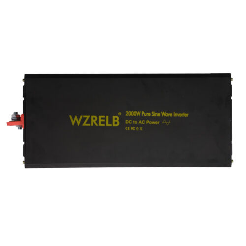 2000Watt Pure Sine Wave Inverter 12V to 120V DC to AC Solar Car Power Inverter