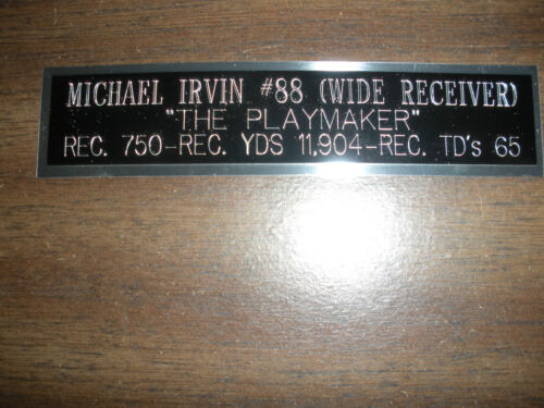 MICHAEL IRVIN ENGRAVED NAMEPLATE FOR PHOTO//DISPLAY//POSTER COWBOYS