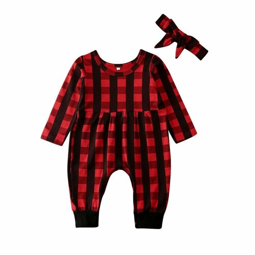 Newborn Baby Girl Clothes Romper Jumpsuit Bodysuit Headband Outfit Set 2PCS
