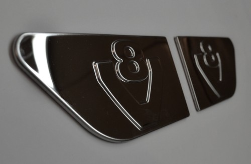 2 Pièces Miroir Acier Inoxydable Poli Accessoire pour Scania R V8 Ailes