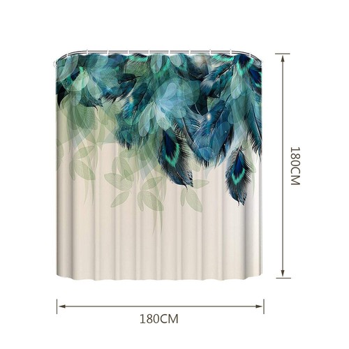 Toilet Rug+Lid Toilet Cover+Bath Mat 4Pcs//Set Peacock Bathroom Shower Curtain