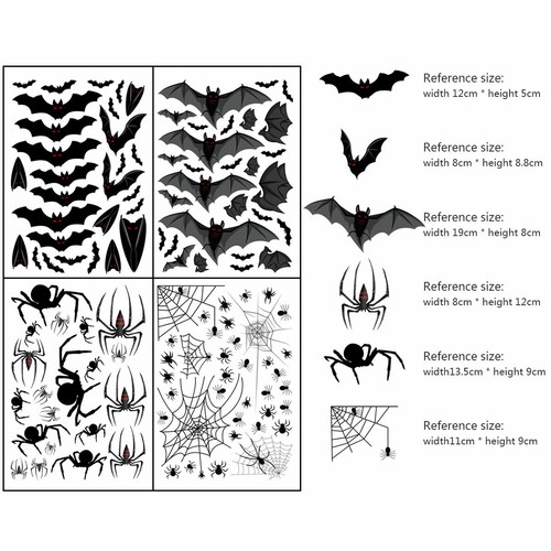 Halloween Spooky Bat Vinyl Stickers Window Graphics Decals Party Scary Gothic UK