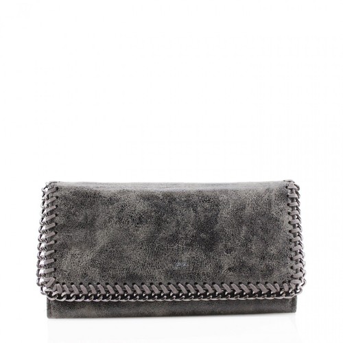 S756 Donna Piegato Chain Trim Stitch dettaglio donne lungo borsa telefono Holder Wallet