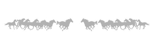 Decal kit SMALL RUNNING HORSE GROUP for horse truck or trailer SILVER 