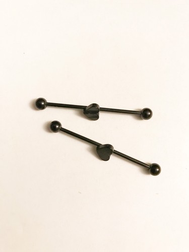 Corazón Negro Industrial Andamio piercing14ga Bar Acero pendiente del Reino Unido Vendedor