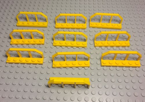 Rail Fences LEGO New Bulk X10 Yellow Plate Modified 1x6 with Train Wagon End
