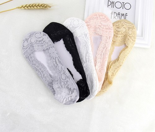 Ladies Lace Anti-skid Invisible,Thin Breathable Ankle Boat Socks lot
