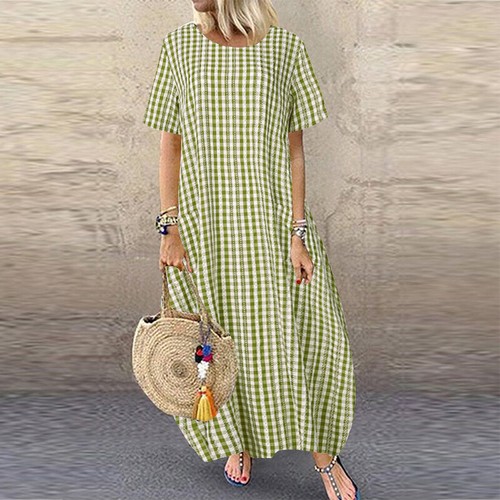 Womens Short Sleeve Floral Baggy Casual Loose Kaftan Maxi Dress Plus Size 8-24