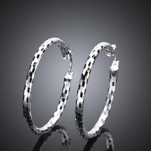 Ohrringe Creole Ohrhänger elegant modern 12//14 Silber plattiert