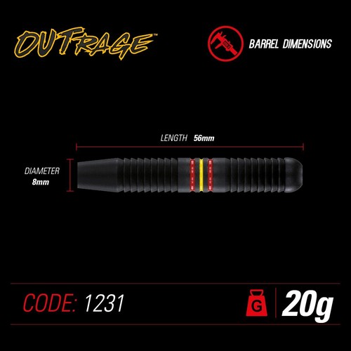 Winmau Steel Dart Pfeile Outrage 20 22 Gramm