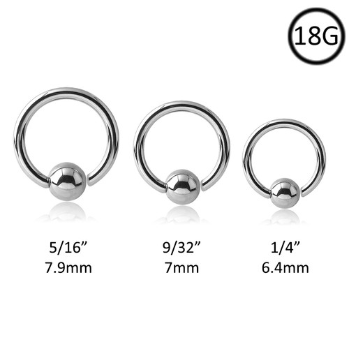 14KT White Gold Fixed Bead Ball Nose Ring Septum Hoop Daith Helix Cartilage 18G