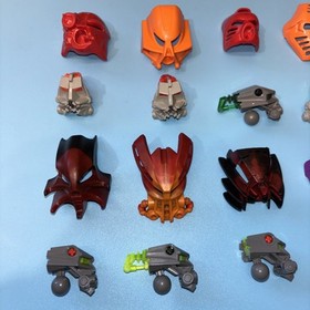 LEGO Bionicle mask And Head lot Vintage 10 Pairs Orange Red Marble #5