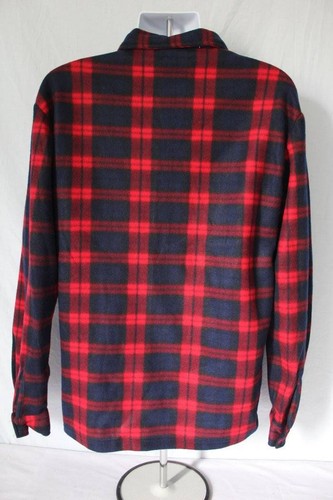 Mens Button Up Long Sleeve Shirt 2XL Plaid Button Down Pockets XXL Soft Red Blue