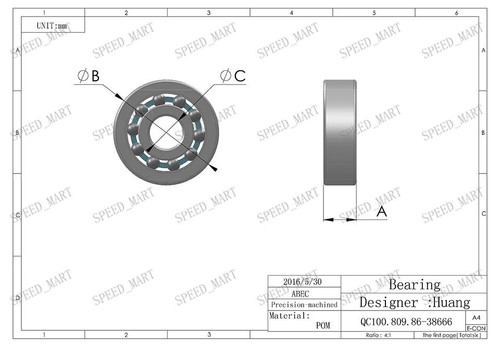 2 PCS Plastic Bearing POM 694 Glass Balls 4x11x4 Ball Bearings