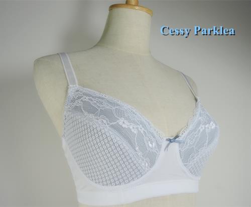 Germany /"Bpc/" Mesh Lace Non-Padded Non-Wired Cups Full Coverage Bras Black White