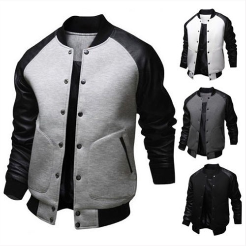Men Winter Warm Casual Baseball Long Sleeve Jacket Coat Bomber Slim Fit Outwear
