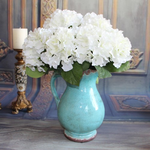 New Artificial Hydrangea Silk Bouquet 5 Flower Heads Wedding Garden Bridal Decor