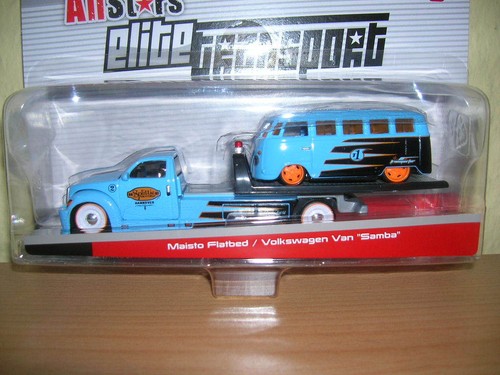 Maisto Flatbed Volkswagen VW Van Samba 1:64 Flachbett Abschlepper Dragster