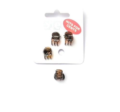 4 gleiche mini Haarkrebse Haarkrallen Haarklammern braun 1 cm x 1,2 cm