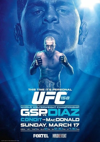 UFC 158 Georges St Pierre vs Nick Diaz MMA Event Art Silk Poster 12x18 24x36