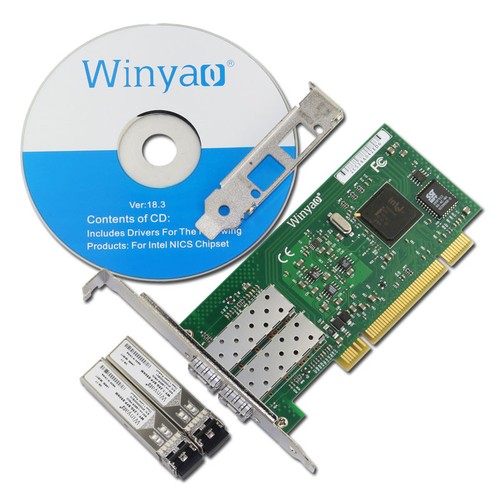 Winyao WY546DF-SX Dual-Port PCI Gigabit Fiber Lan Card For 82546 PWLA8492MF Nic