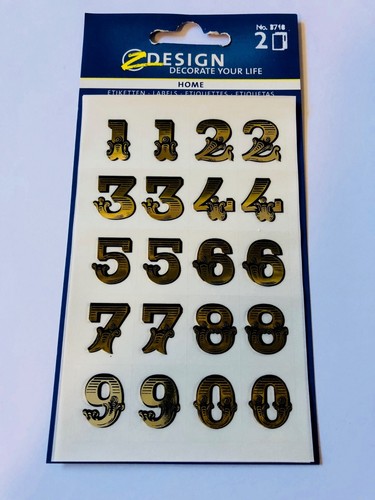Z Design Zahlenetiketten Gold Sticker Etiketten Zahlen 15 mm 40 Zahlen