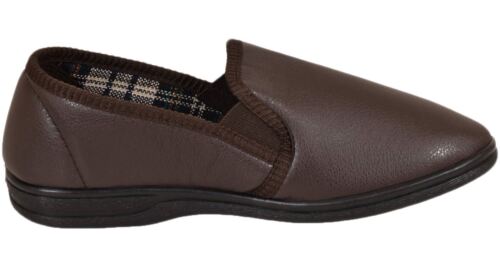 Homme Confort Viny Slip on Indoor chaussons chaussures noir marron 6-14 Anthony 