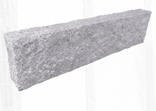 Palisade Randstein Premium Granit hellgrau 10x25x150cm gestockte Oberkante