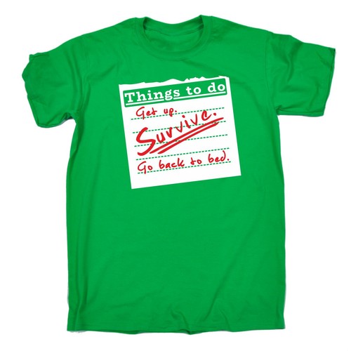 Get Up Survive Go Back To Bed T-SHIRT Lazy Movie Tv Tee Top birthday funny gift