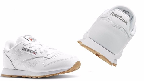 Reebok Classic GS CL V69624 White Gum Leather Shoes Youth 4Y-7Y