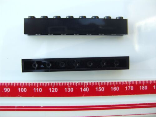 size 1x8 - 300826 2 x Lego Black  brick Parts /& Pieces