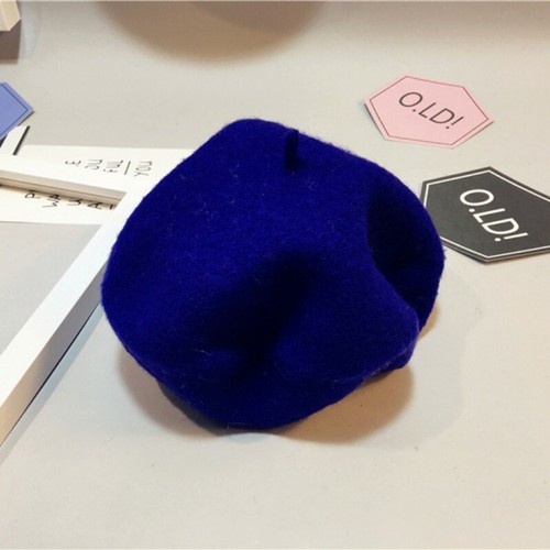 Kids Children Girls Wool Winter Warm Beret Hat Beanie-Cap Plain French Style Hat