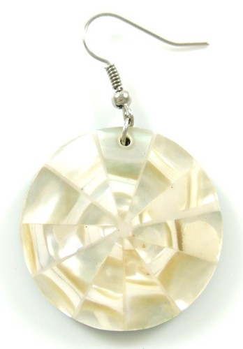Natural spirale Nacre Coquillage Dangle Boucles d/'oreilles pendantes fait main Bijoux CA117