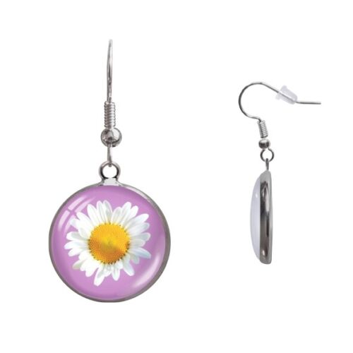 Ohrringe Ohrschmuck Blume Blüte Gänseblümchen 1Paar Ohrhänger Cabochon
