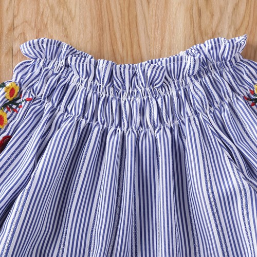 Denim Pants UK Kids Toddler Baby Girls Outfit Clothes Frill T Shirt Tops