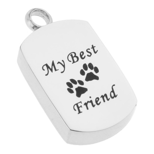 Étanche en acier inoxydable Urne cendres contenant mon meilleur ami Pendentif Dog Tag