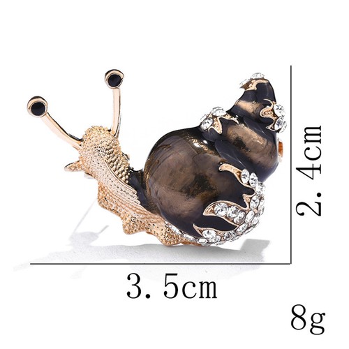 Rhinestone Snail Brooches For Women Cute Insect Brooch Pin Fashion Enamel Pins