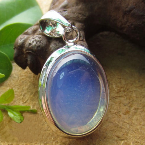 Hot Sell 34X17mm Oval Opal Women Jewelry Gemstone Silver Pendant Necklace