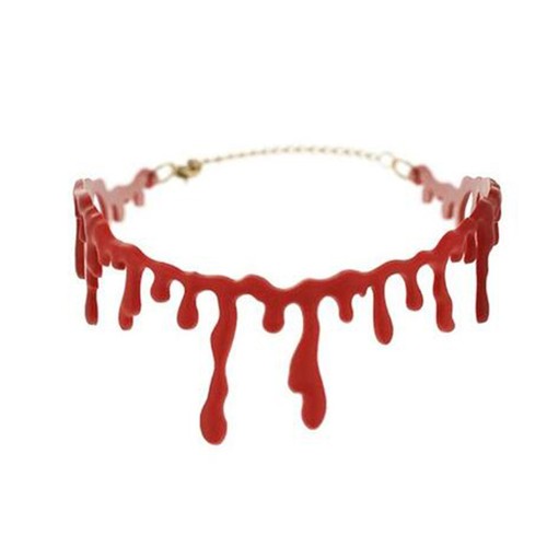 Deathrock Punk Stitch Rock Dress Blood Red Choker Halloween