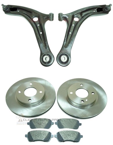 FORD FIESTA MK7 08-17 2 anteriore Wishbone Bracci 2 Dischi Freno E Pastiglie Set Nuovo