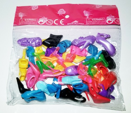 Ships same day! New Barbie Doll Shoes 20 Pairs of Assorted Barbie Shoes