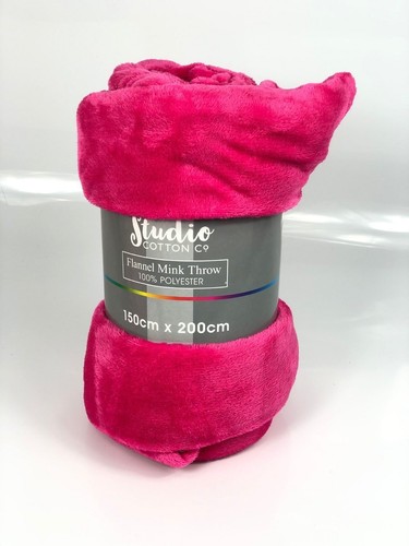 Valeur en flanelle Mink Blanket Throw doux épais Large 150x200cm couleurs assort