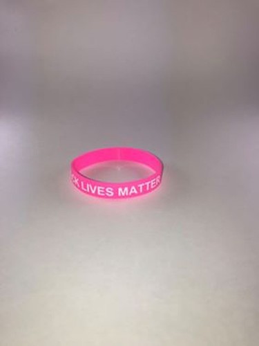 Hot Pink And White Silicone Black Lives Matter Awareness And Support Bracelets
