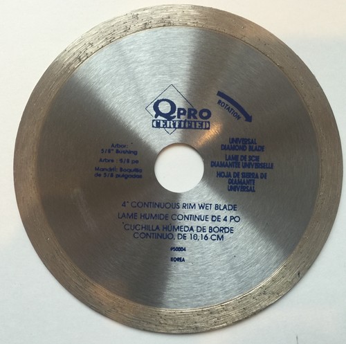 Continuous Rim Wet 4/" Diamond Blade