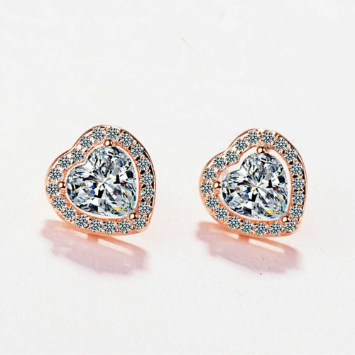Snowflake Crystal Stud Earrings 925 Sterling Silver Women Girls Ladies Xmas Gift
